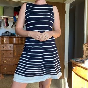 Lauren by Ralph Lauren blue and white striped cotton dress. Great condition